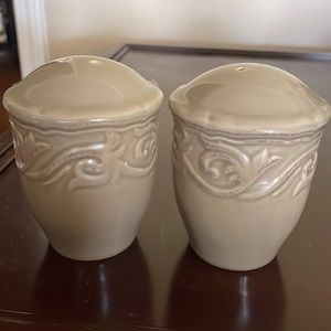 Chris Madden, Corvella, taupe salt and pepper shakers